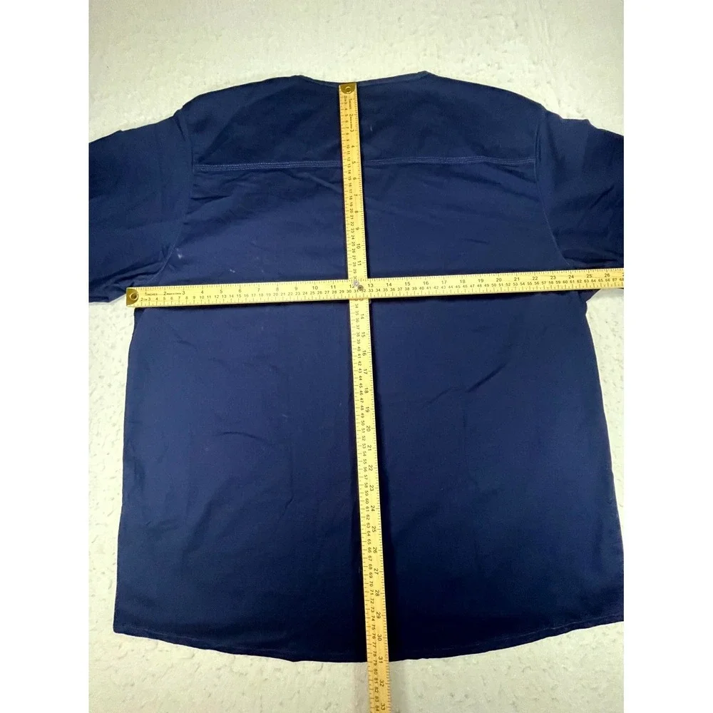 Carhartt Rugged Flex Modern Scrub Top Mens XL Navy Blue Cotton Ripstop Medical